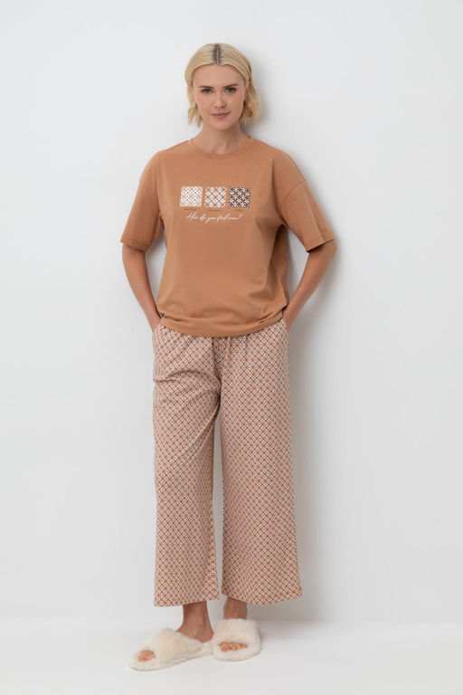 Е 20157/индийский загар,геометрический орнамент пижама жен