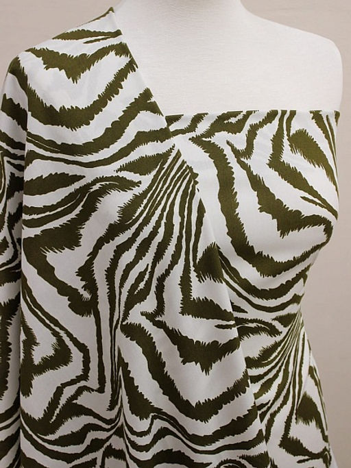 Штапель Сафари цв.т.зеленый хаки, ш.1.44м, вискоза-100%, 90гр/м.кв - Купава фото 3