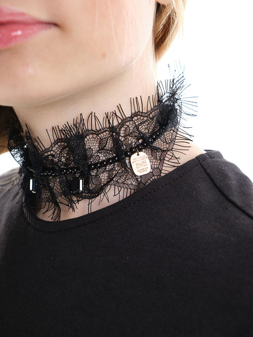 Чокер ажурный черный PR3638 черный - Mini maxi фото 4