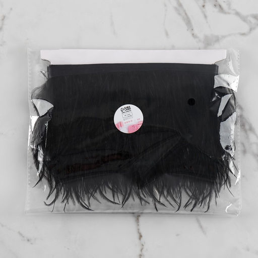 Перья страуса декоративные, на ленте, 8-10 см, 5±0.5 м, чёрные