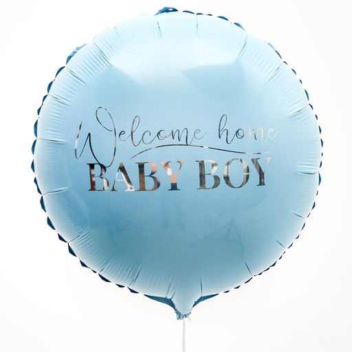 Цена за 5 шт. Воздушный шар фольгированный 18" «Baby boy», круг