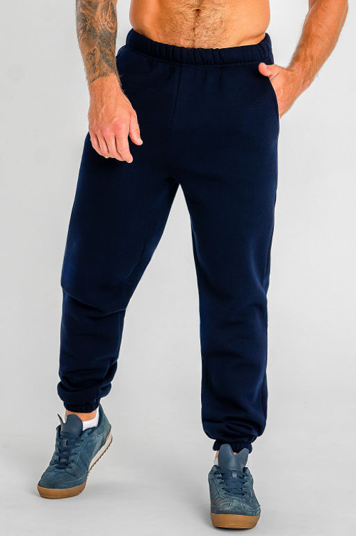 Арт. 62904 Брюки мужские с начесом 48-56 (5 шт) Цвет:темно-синий