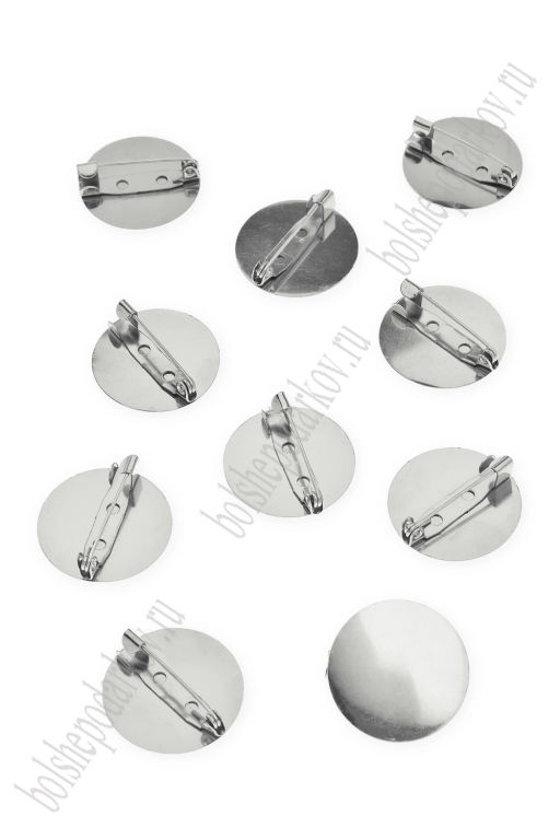 Заготовка для брошек 2,5 см (100 шт) SF-7869, серебро