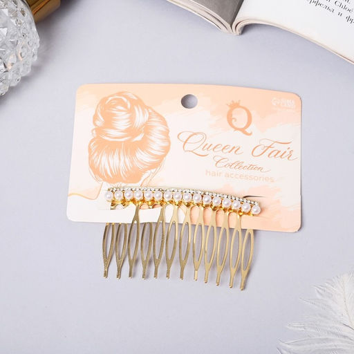 Цена за 2 шт. Гребень для волос QF «Либерти», роскошь, 6×4 см, золото