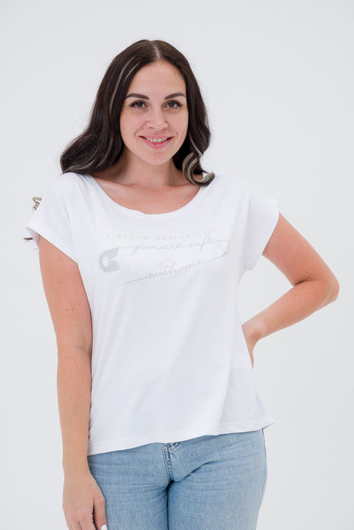 Футболка женская из вискозы Лирика белый You are safe - Амадэль фото 2