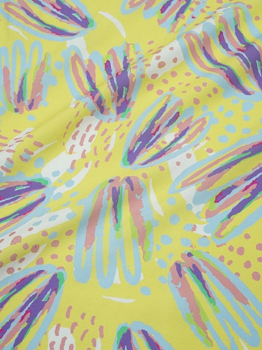Штапель Яркая фантазия цв.лимонный, ш.1.45м, вискоза-100%, 105гр/м.кв - Купава фото 17