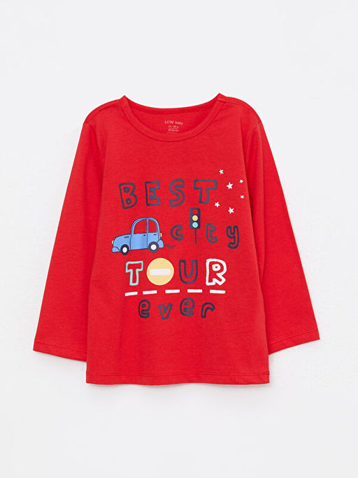 Bisiklet Yaka Uzun Kollu Bask?l? Erkek Bebek Pijama Tak?m - Waikiki фото 2