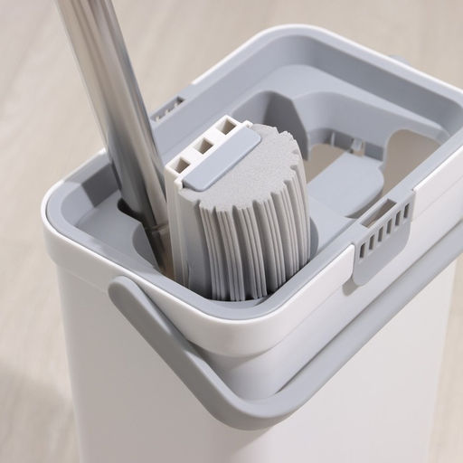 Швабра с отжимом и ведром Raccoon, швабра 32×5×132 см, ведро для полоскания и отжима 14 л