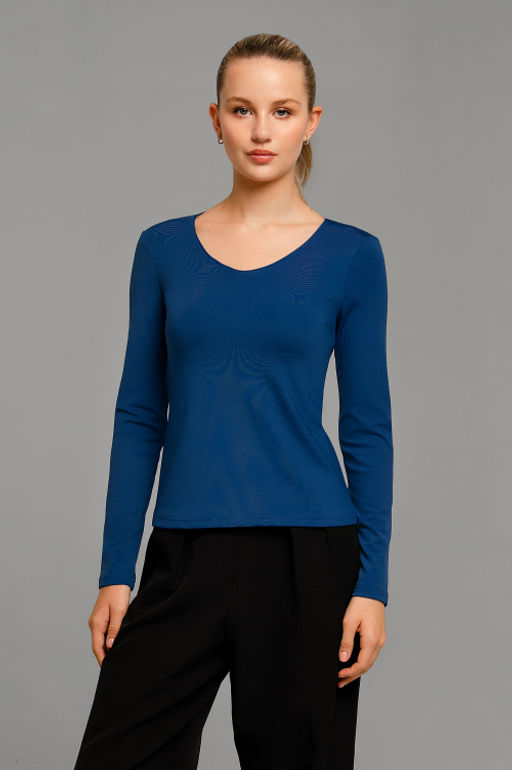 Арт. 12802/2 Лонгслив облегающий 44-50 (4 шт) Цвет:джинс - Калинка фото 7