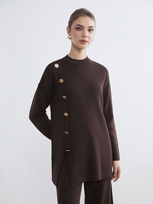 Bisiklet Yaka Kad?n Triko Tunik