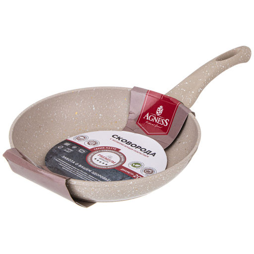 СКОВОРОДА AGNESS С АНТИПРИГАРНЫМ ПОКРЫТИЕМ LATTE, 20Х4,3СМ  фото 3