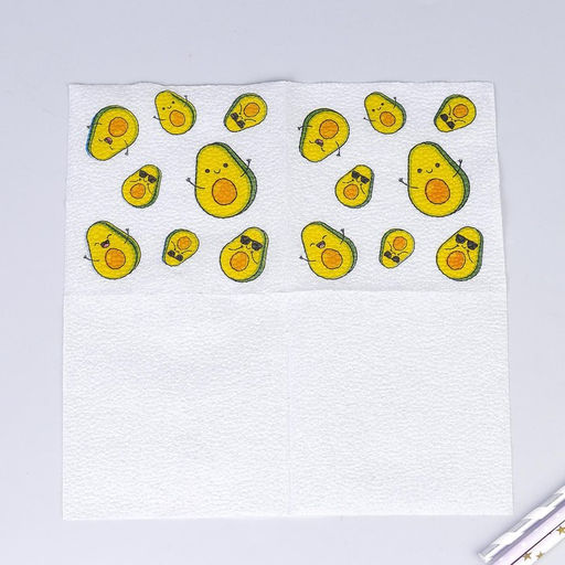 Цена за 2 шт. Салфетки бумажные «Авокадо», однослойные, 24×24 см, набор 20 шт.