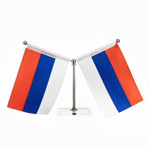 Флаг России настольный, на подставке, с двумя флажками 8×11 см, 16.5×12 см