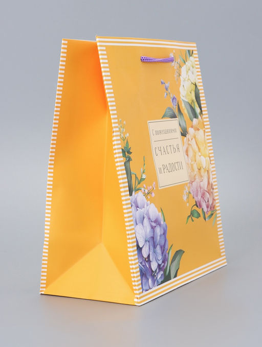 Цена за 2 шт. Пакет подарочный ламинированный Счастья 18?22.3?10 см