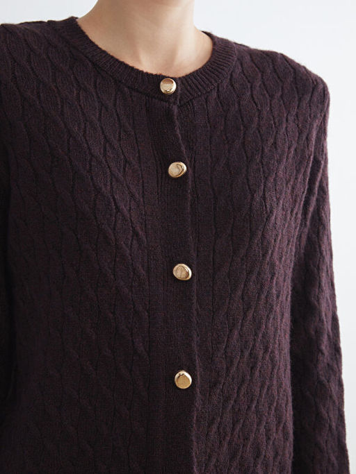 Bisiklet Yaka Kendinden Desenli Kad?n Triko H?rka