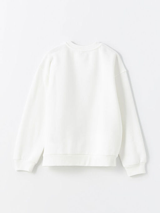 Bisiklet Yaka K?z ?ocuk Kal?n Sweatshirt