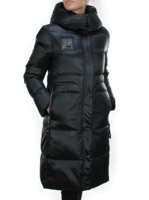 9110 DARK GREEN Пальто зимнее женское FLOWERROVE (200 гр. холлофайбера)