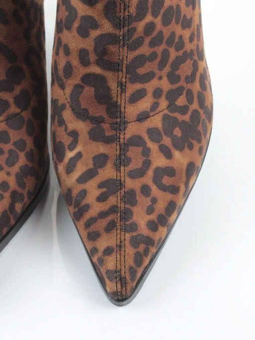 01-H26B-42PC BROWN LEOPARD Ботильоны демисезонные женские (искусственная замша)