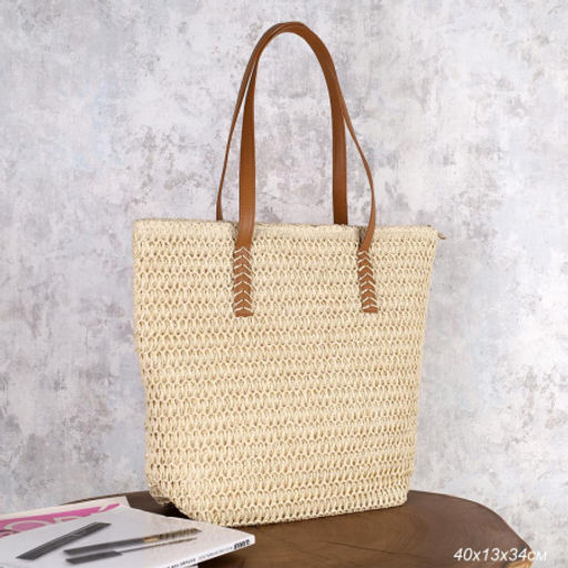 Сумка плетеная 40x33x27 / DW-14 /уп 1/бежевая - Галеонтрейд фото 5