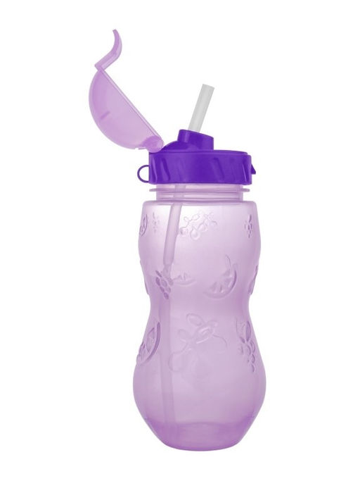 Бутылка "Fruit" с трубочкой, purple (400 ml)