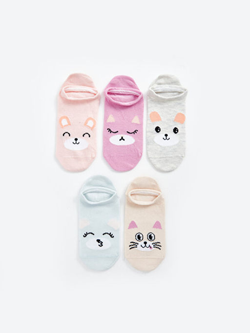 Desenli K?z ?ocuk Patik ?orap 5li