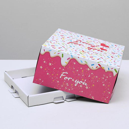 Цена за 5 шт. Кондитерская упаковка, короб, Для тебя, 24 х 24 х 12 см, 1,5 кг - Simaland фото 2