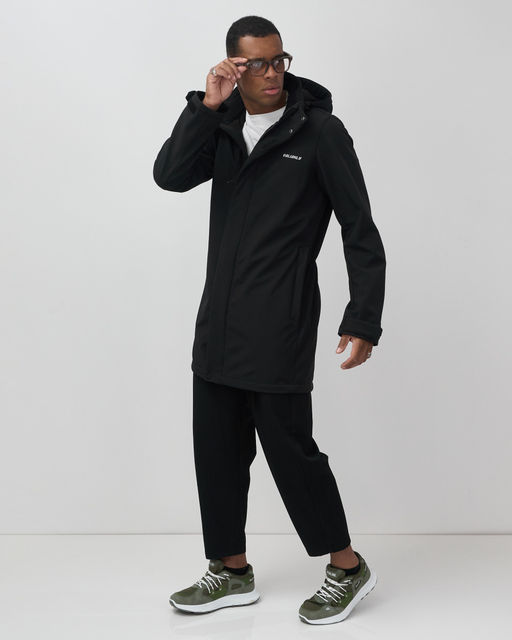 Парка спортивная мужская с капюшоном softshell черного цвета 9565Ch - Mtforce фото 12