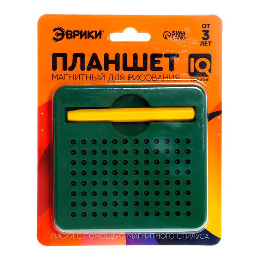 Планшет магнитный для рисования, 96 отверстий, зелёный