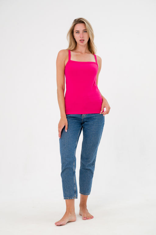 Топ женский из рибаны с лайкрой малина