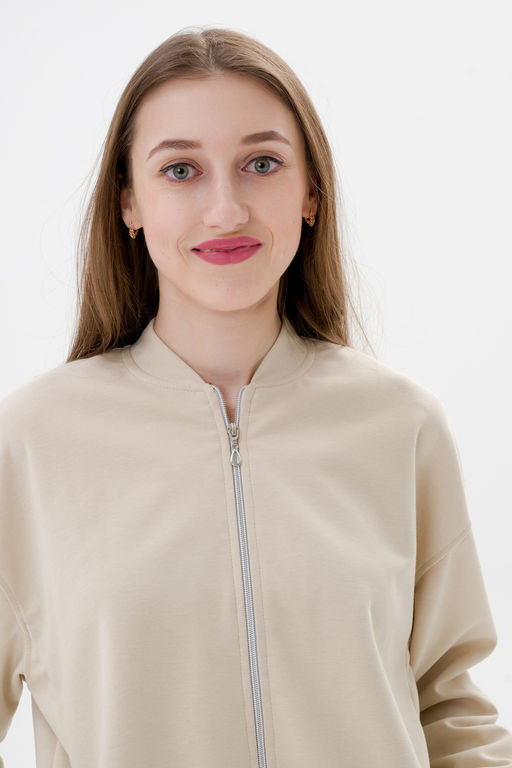 Бомбер из коттон фита песочный макси - Амадэль фото 13