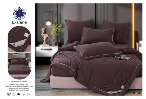 Одеяло Boris E-Shine Бархат Сатин с простыней на резинке по кругу и наволочками ODBORSH13 Евро