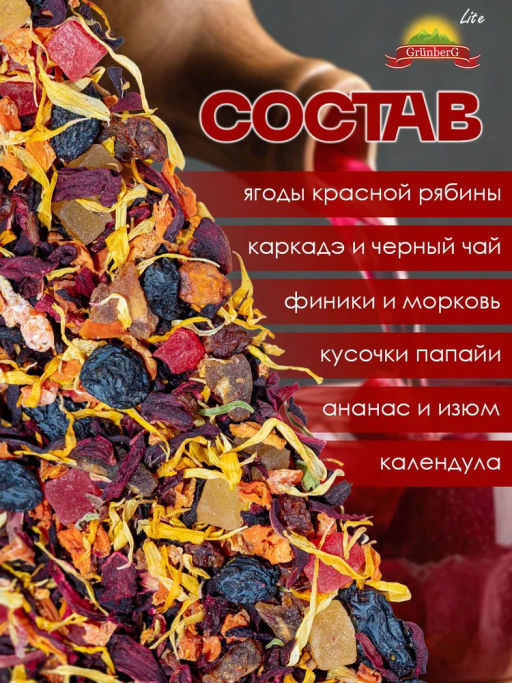 Фруктовый чай GRUNBERG LITE  Ягодный эль   фото 5