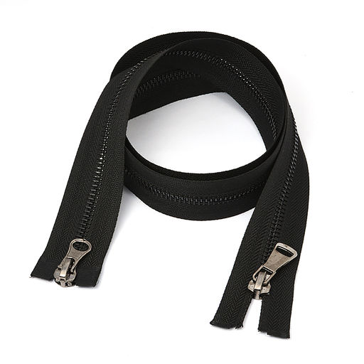 Молния Mzip мет. №5 черный никель шлиф.звено, 2 замка, 110 см цв.F322 черный уп.10шт