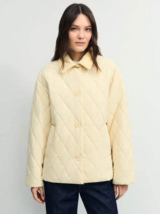 Куртка стёганая с вельветовым воротником / Zarina  фото 8