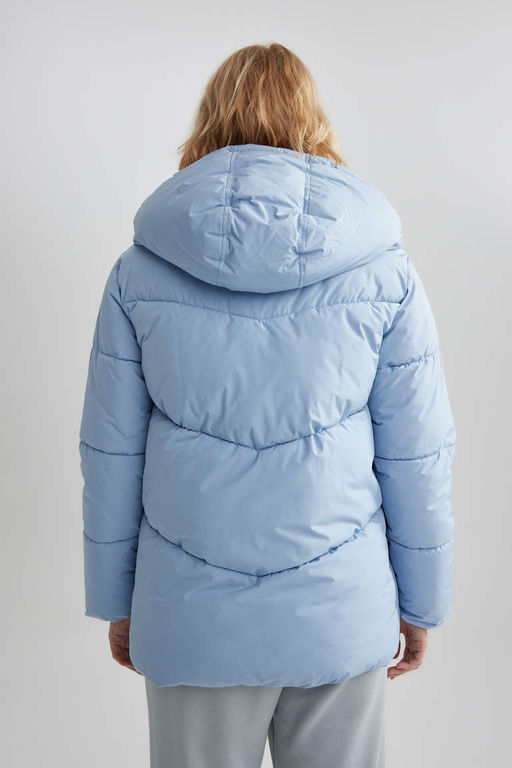 Водонепроницаемое пальто DeFactoFit стандартной посадки с капюшоном и флисовой подкладкой  фото 9