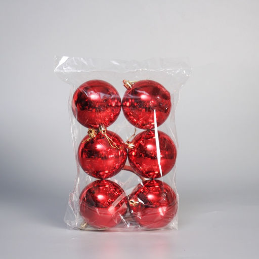 Ёлочные игрушки Винтажный глянец, шары новогодние, набор 6 шт., d=8 см, красный - Зимнее волшебство фото 2