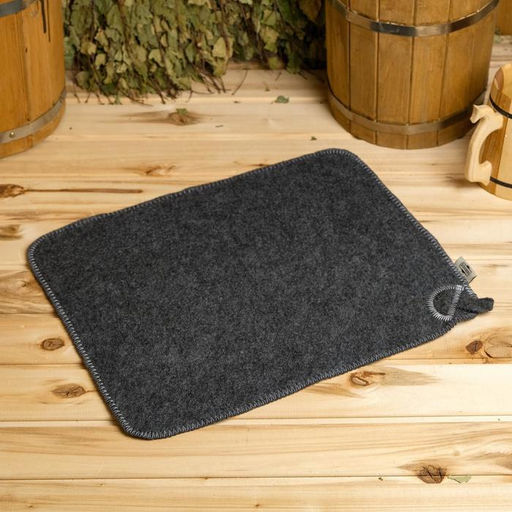 Набор для бани «Лётчик», 3 предмета: шапка, коврик, рукавица, шерсть 30%, полиэфир 70%, серый, «Добропаровъ»