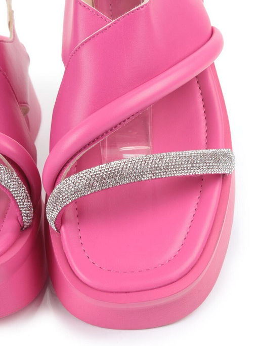 08-PEQ210-3 PINK Босоножки женские (натуральная кожа)
