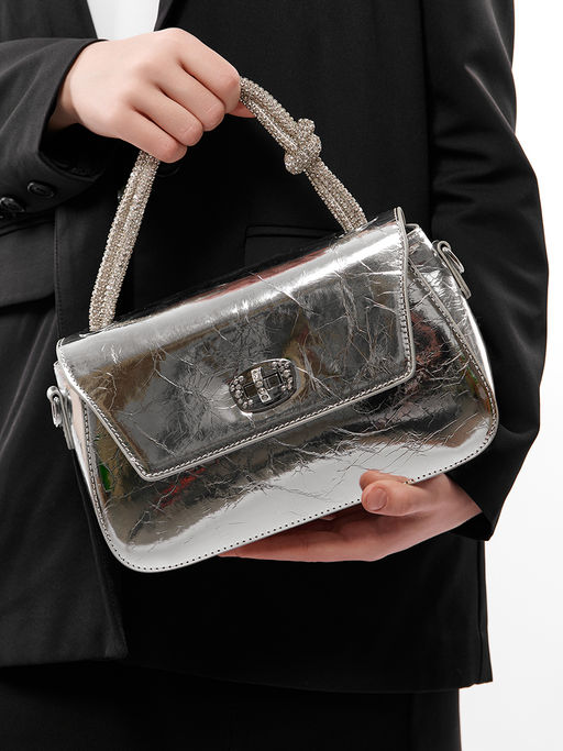 LACCOMA сумка Q6115-серебристый натуральная кожа полиэстер  фото 2