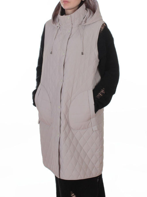 A-606 GRAY/BEIGE Жилет утепленный женский (50 гр. синтепон)
