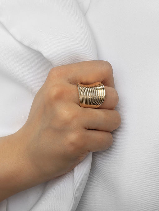 Кольцо металл Тренд пружинка, цвет золото, размер 16 - Qf фото 6