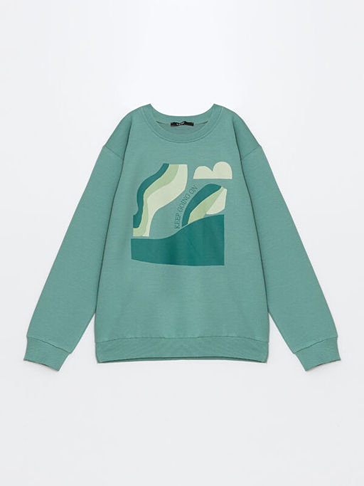 Bisiklet Yaka K?z ?ocuk Sweatshirt