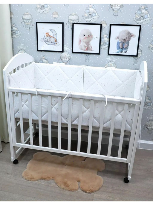 Бортики в кроватку для новорожденных стеганые