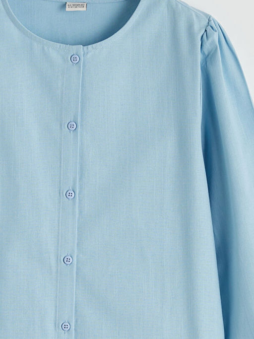 Bisiklet Yaka K?z ?ocuk Poplin G?mlek