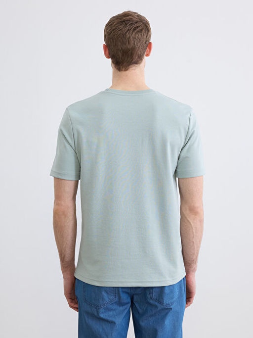 Bisiklet Yaka Bask?l? Erkek Ti??rt