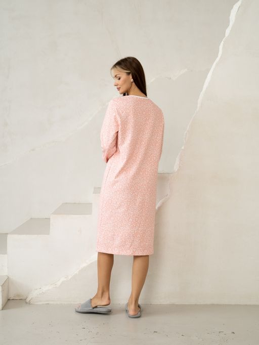 Сорочка жен.арт.602/1-3,розово-белая футер с начесом (хлопок 100%). - Binita фото 14