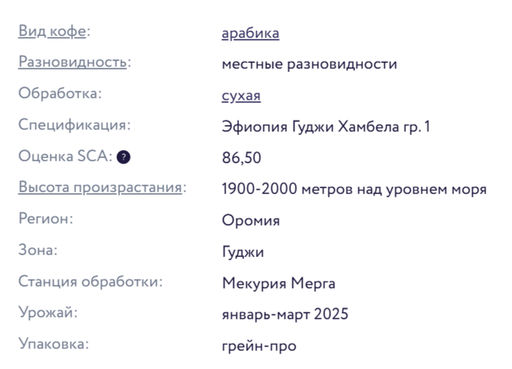 Эфиопия Гуджи Хамбела Свежеобжаренный кофе 250 г - Torrefacto фото 5