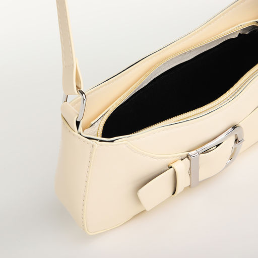 Сумка женская багет на молнии, цвет молочный - Simaland фото 5