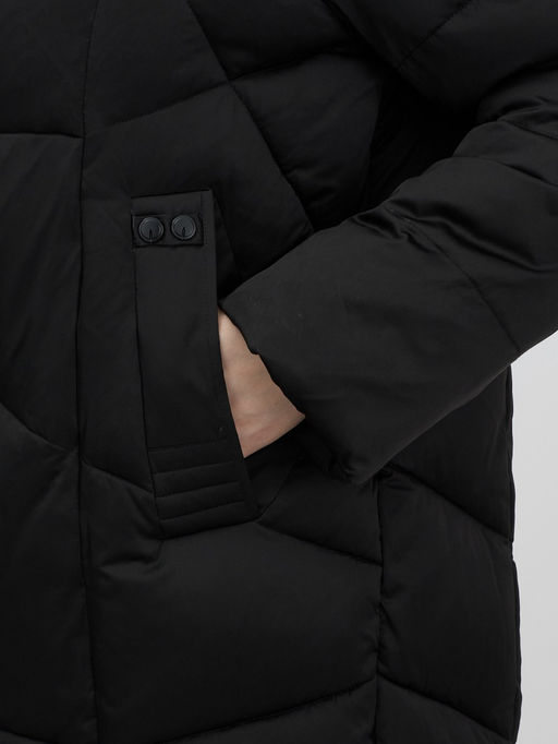 Пальто зимнее Visdeer 7702Ch женское утепленное 240 г/м² черное  фото 8