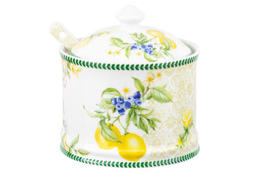 Сахарница 320 мл 9*9*10 см Лимоны + ложка, NEW BONE CHINA - Elan gallery фото 14